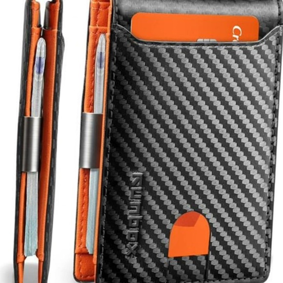 Carbon Fiber Wallet with Orange Accents - Picture 1 of 1